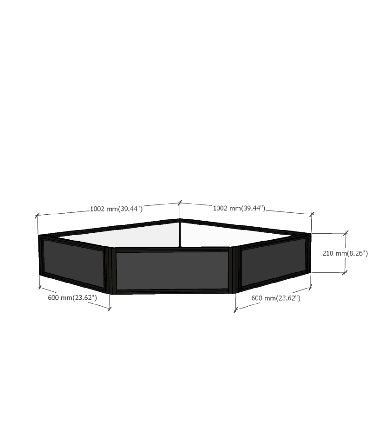 MODUSPACE – DF SERIES CORNER 45° DISPLAY RISER [PRE-ORDER]