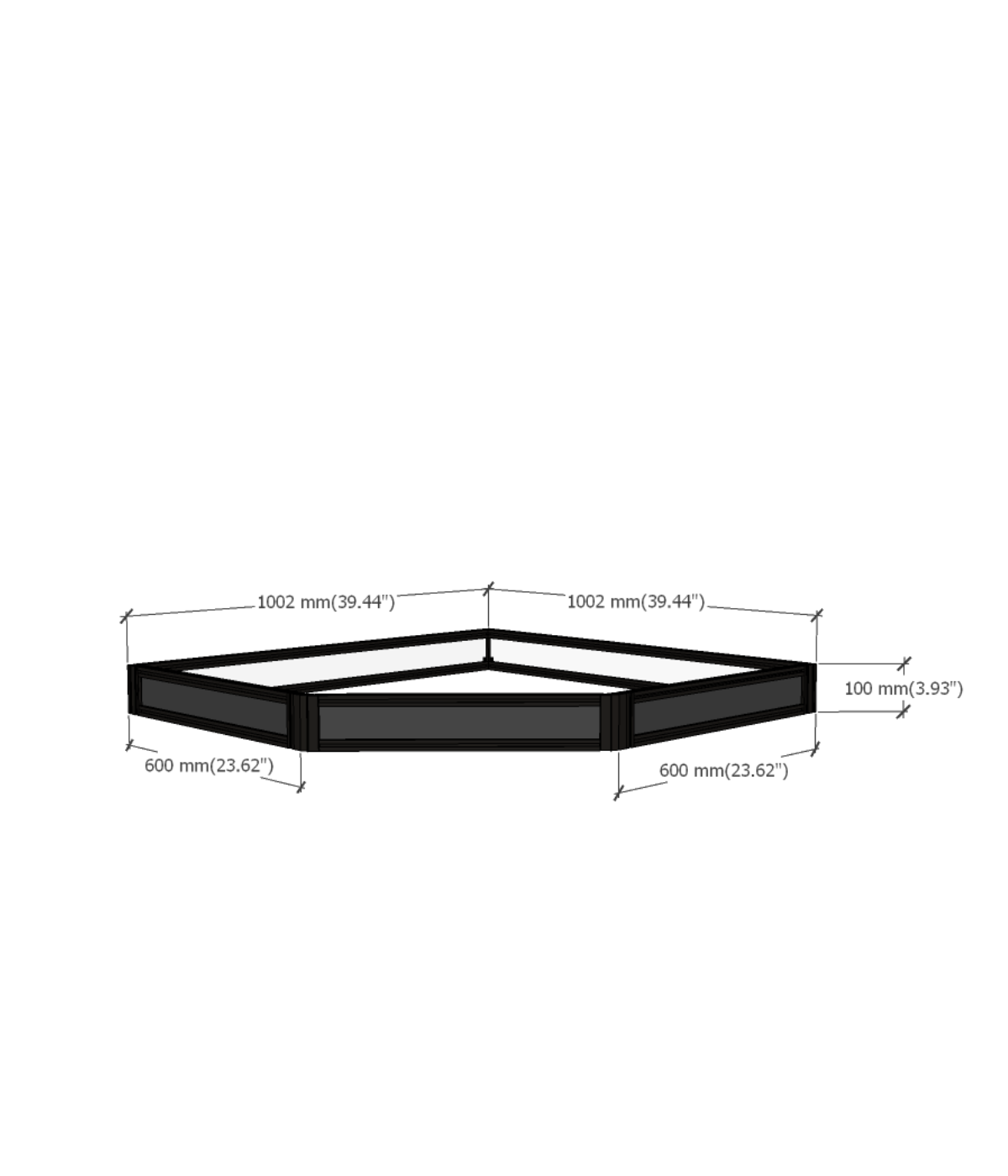 MODUSPACE – DF SERIES CORNER 45° DISPLAY RISER [PRE-ORDER]