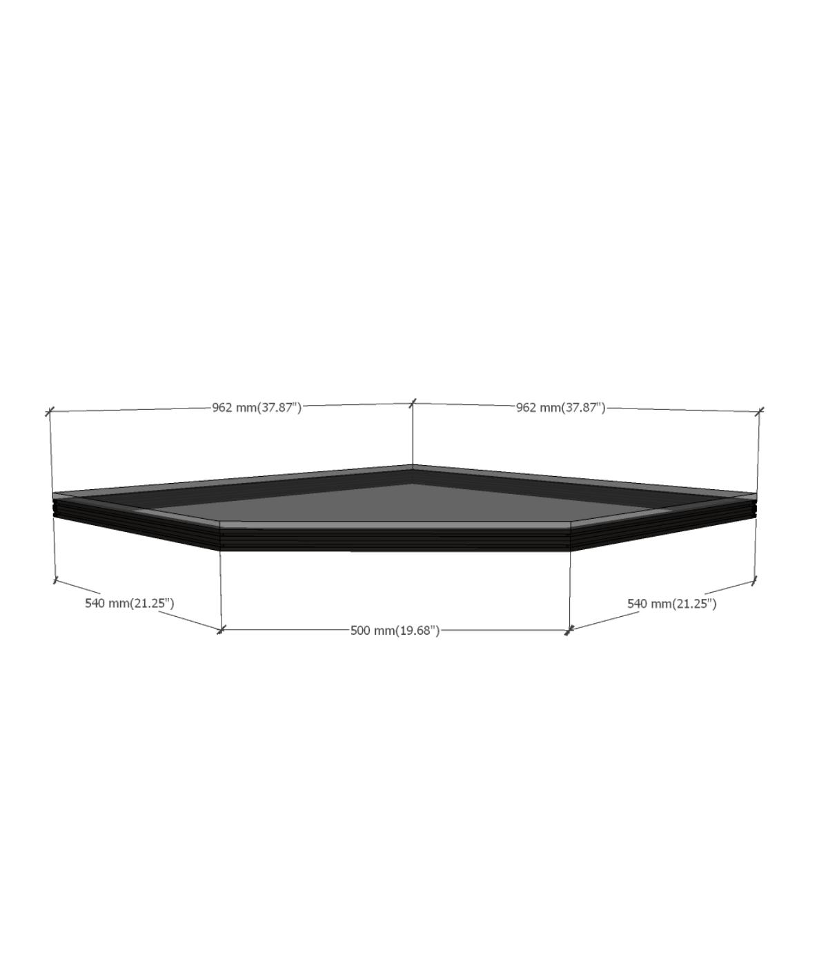 MODUSPACE – DF SERIES CORNER 45° ADJUSTABLE FULL SHELF [PRE-ORDER]