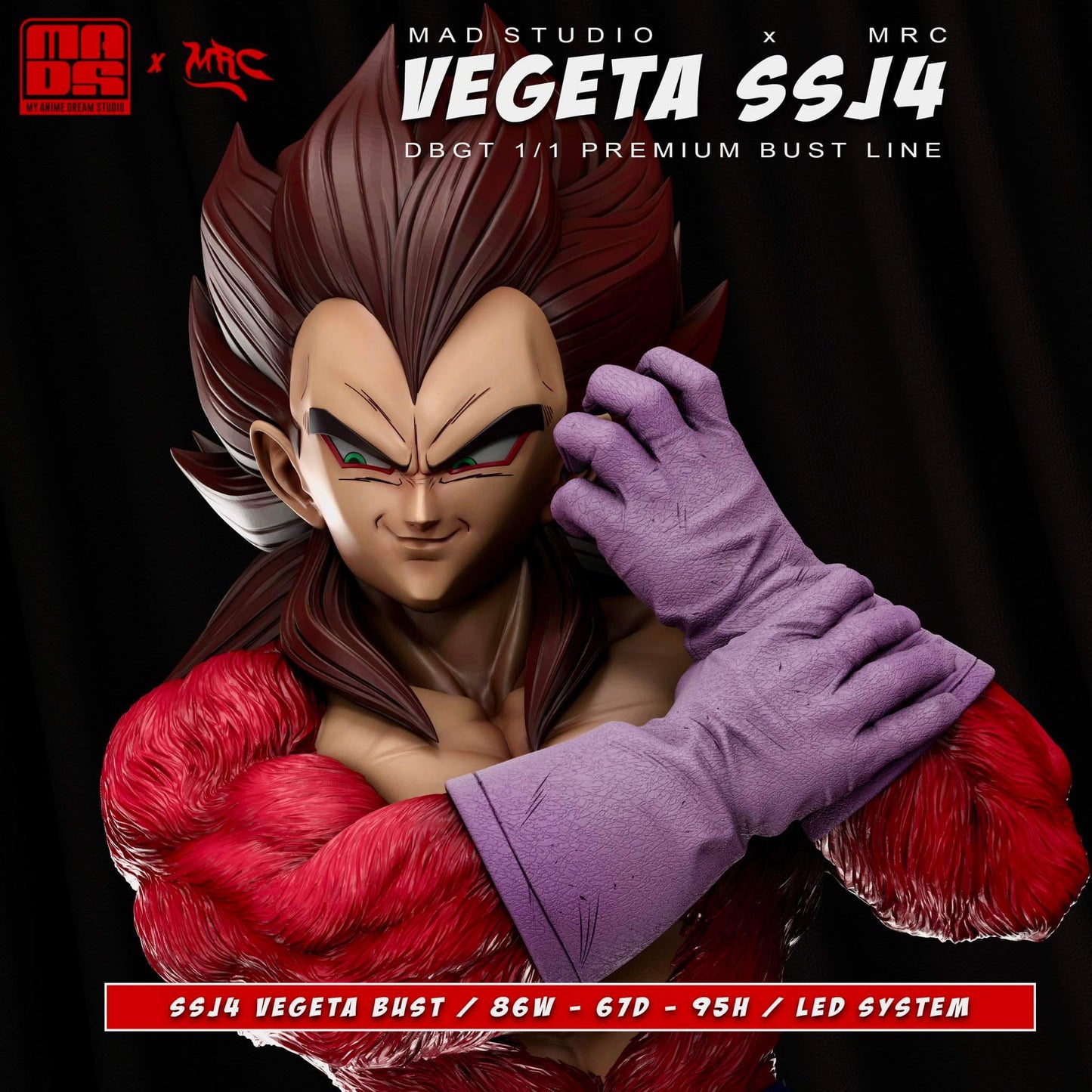 MRC x MAD STUDIO – DRAGON BALL GT: SUPER SAIYAN 4 VEGETA BUST 1/1 [SOLD OUT]