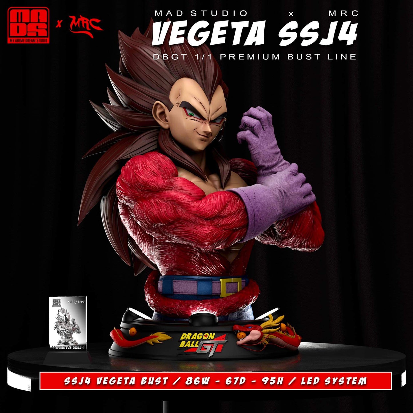 MRC x MAD STUDIO – DRAGON BALL GT: SUPER SAIYAN 4 VEGETA BUST 1/1 [SOLD OUT]