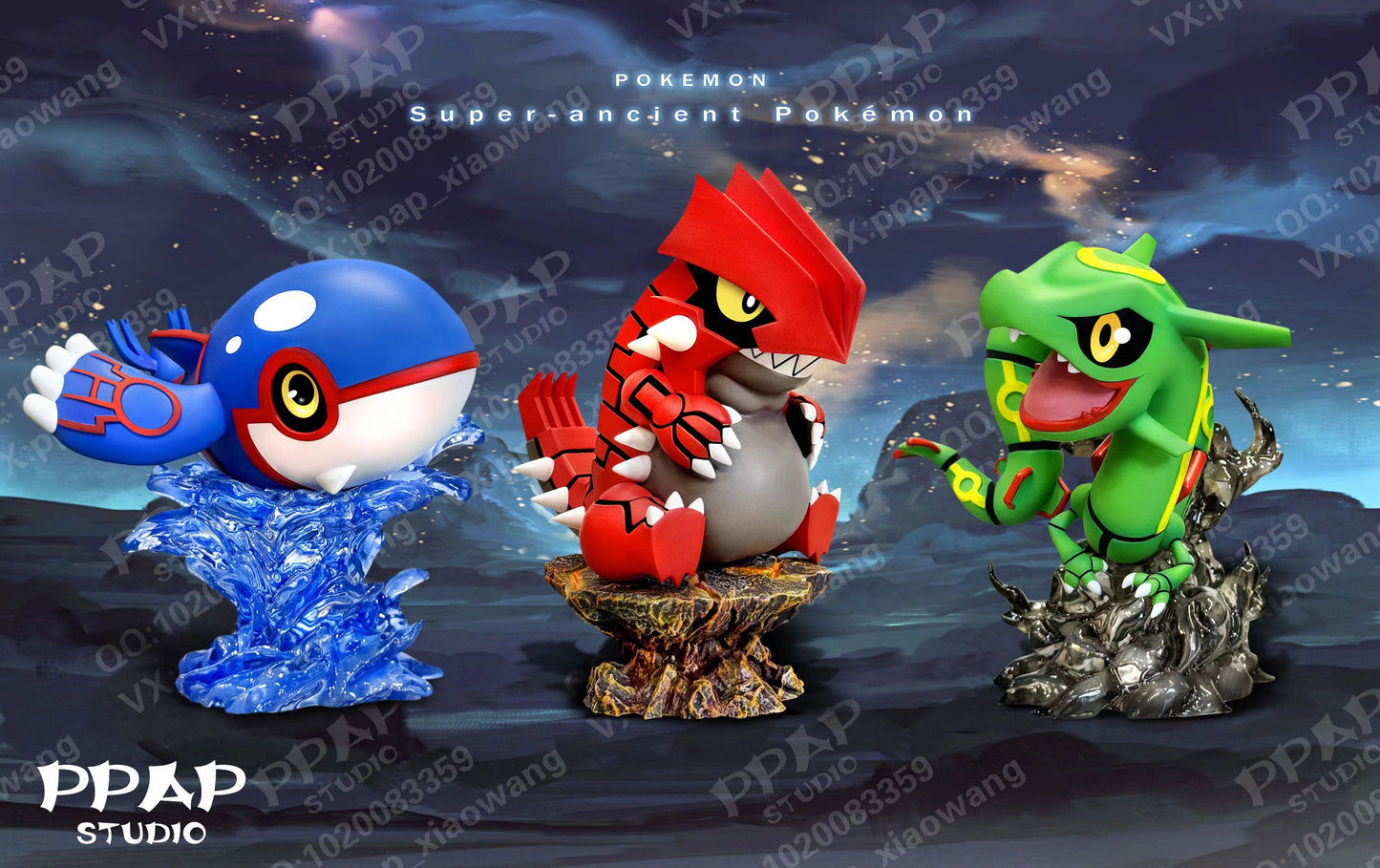 PPAP STUDIO – POKEMON: CHUBBY SERIES, SUPER-ANCIENT POKEMON, GROUDON, KYOGRE AND RAYQUAZA [IN STOCK]