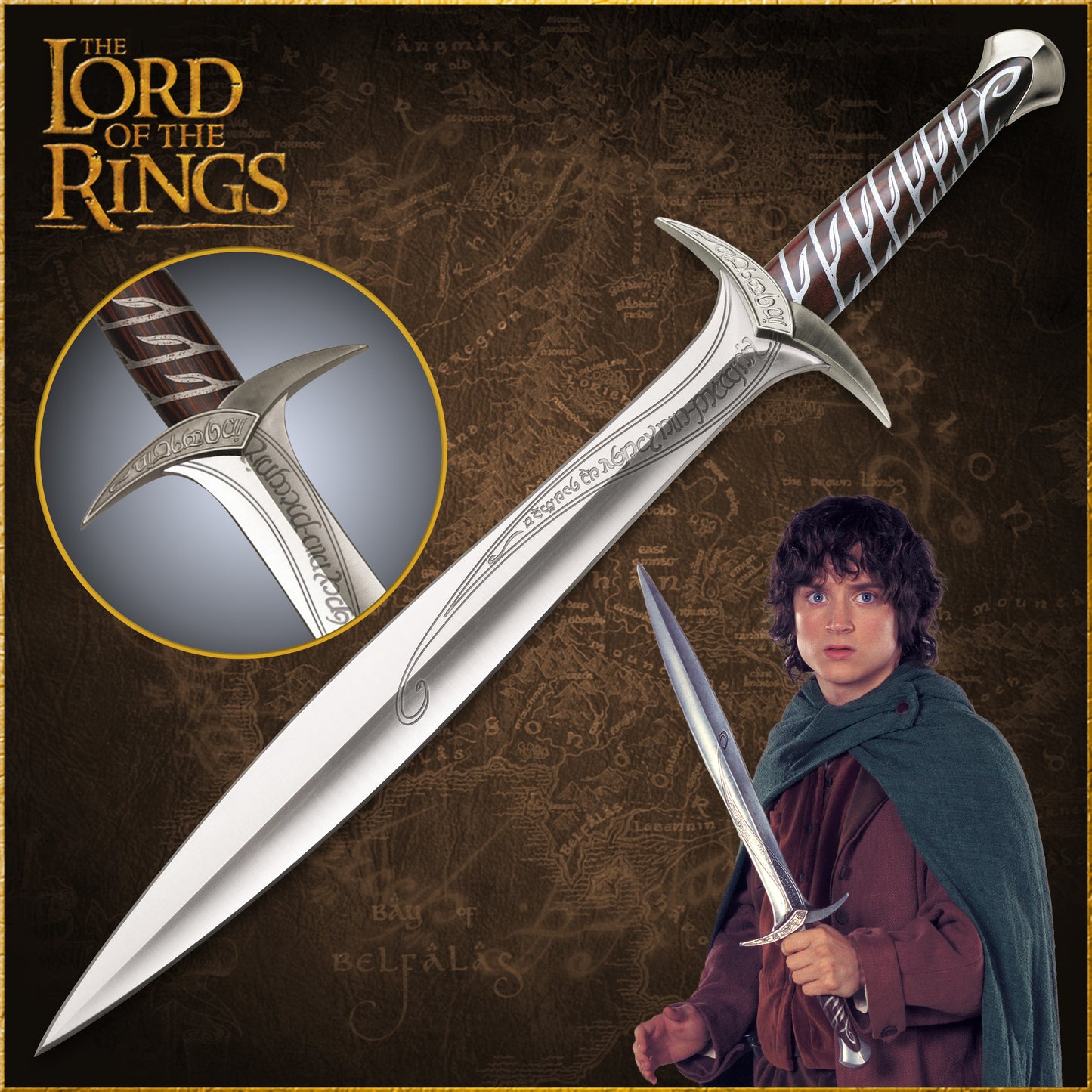 UNITED CUTLERY – LORD OF THE RINGS: STING, THE SWORD OF FRODO BAGGINS WITH WALL PLAQUE (UC1264)