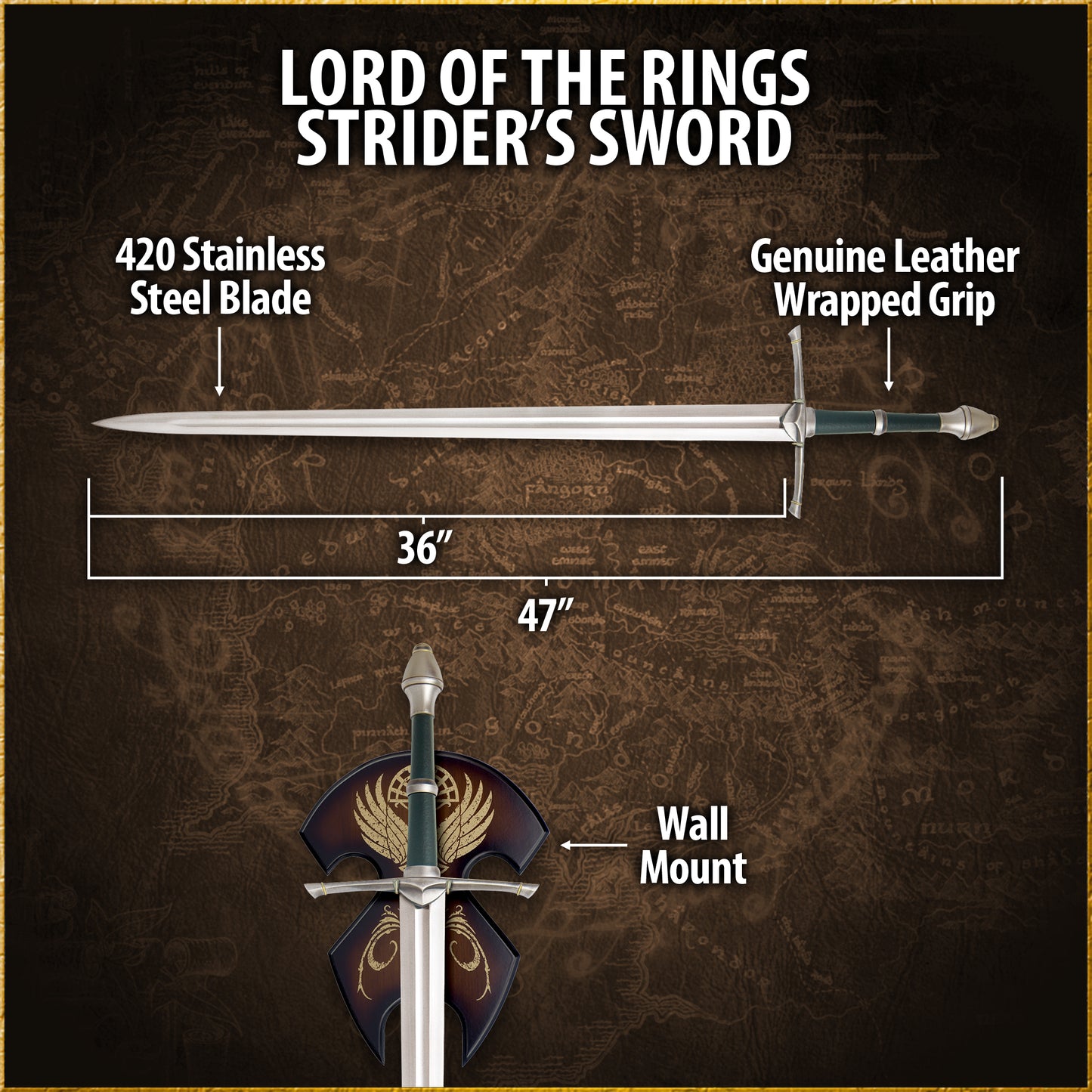 UNITED CUTLERY – LORD OF THE RINGS: SWORD OF STRIDER (UC1299)