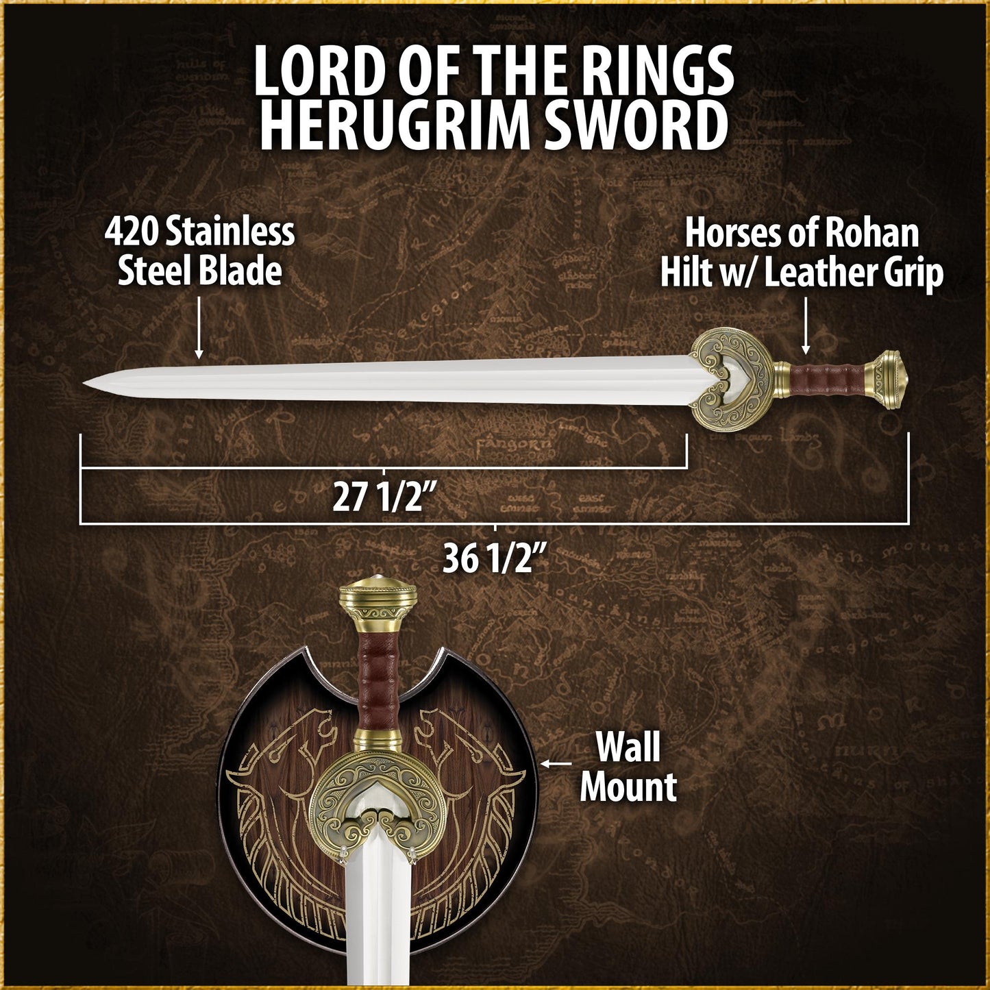 UNITED CUTLERY – LORD OF THE RINGS: HERUGRIM SWORD (UC1370ABNB)