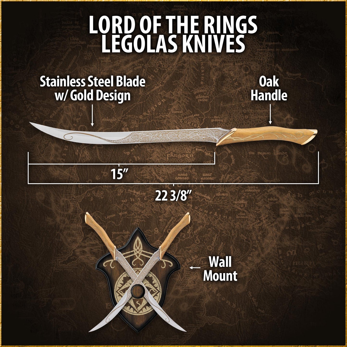 UNITED CUTLERY – LORD OF THE RINGS: FIGHTING KNIVES OF LEGOLAS GREENLEAF (UC1372)