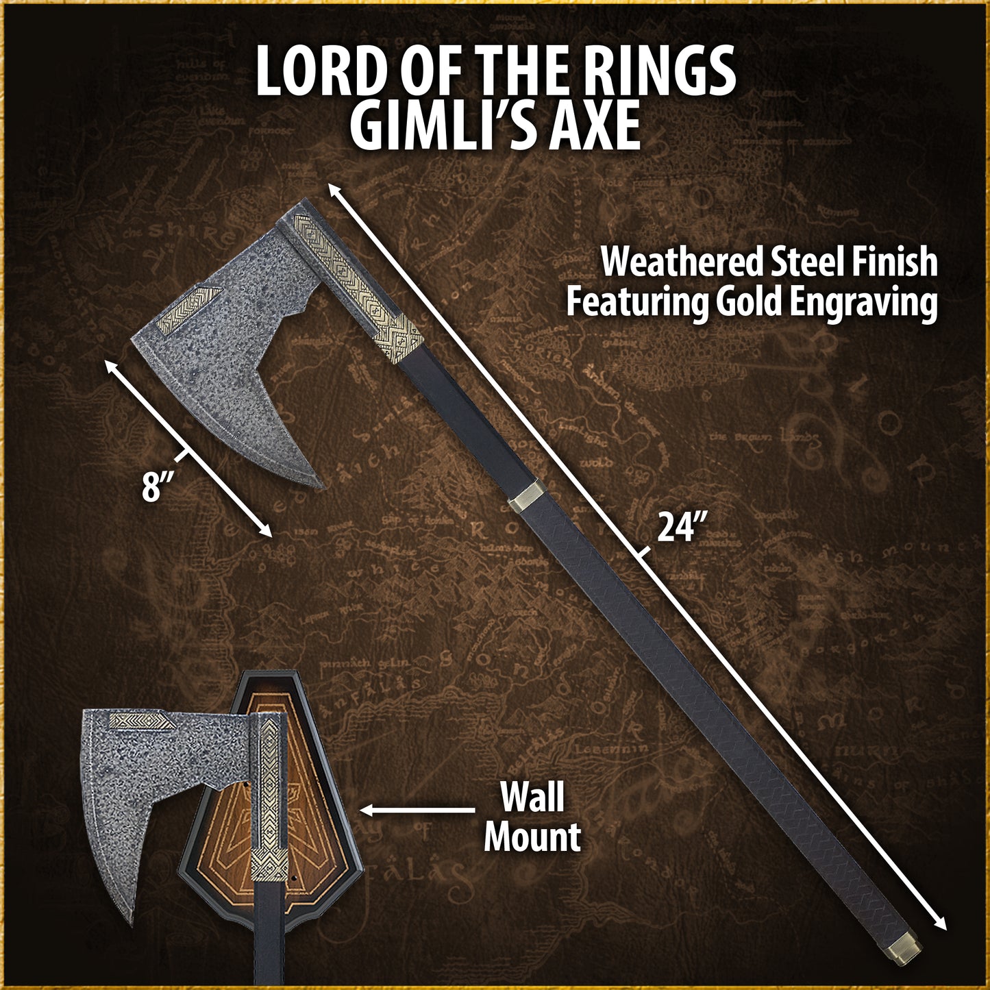 UNITED CUTLERY – LORD OF THE RINGS: BEARDED AXE OF GIMLI (UC2628)