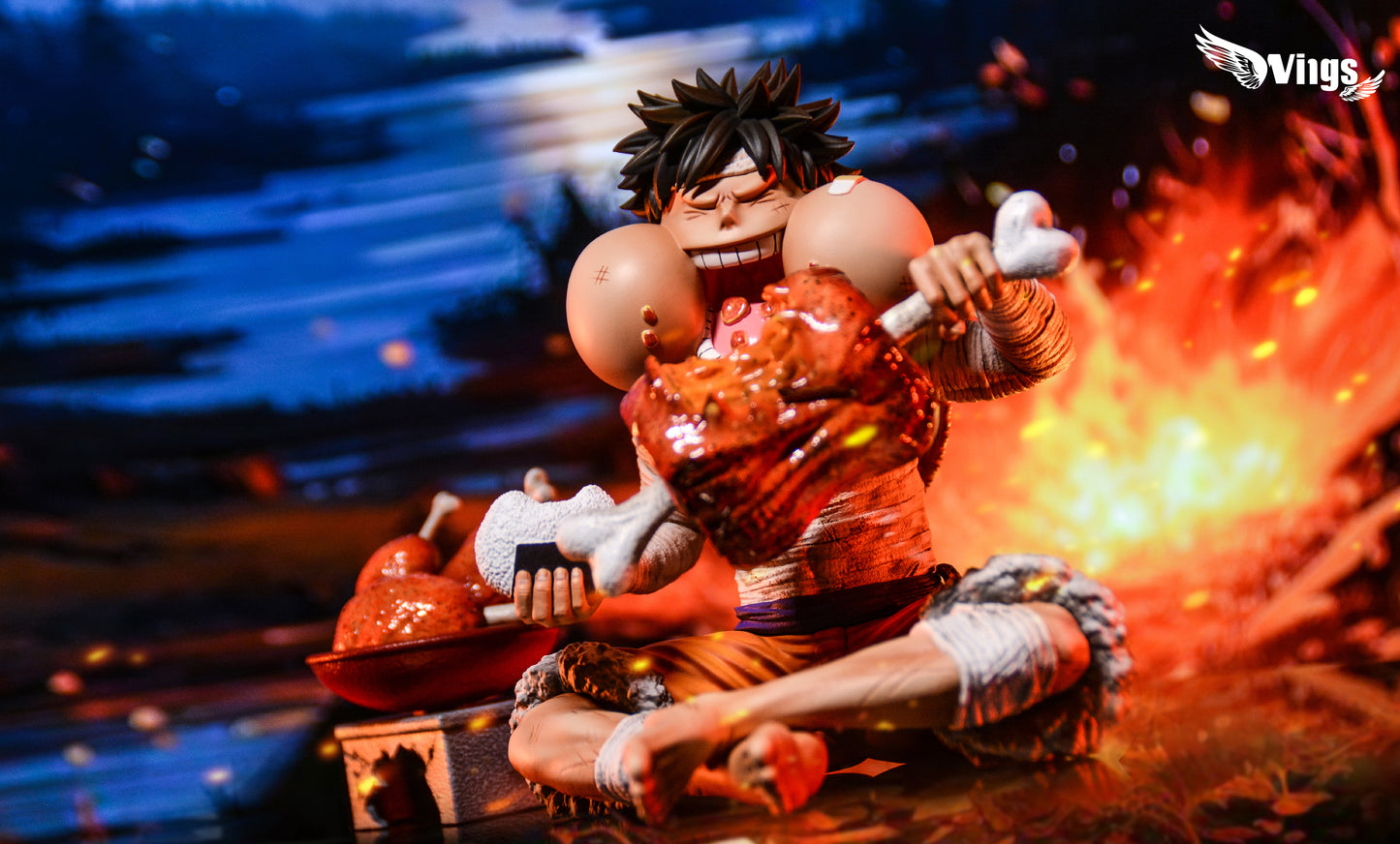 WINGS STUDIO – ONE PIECE: SITTING POSE SERIES 3. MEAT EATING LUFFY [IN STOCK]