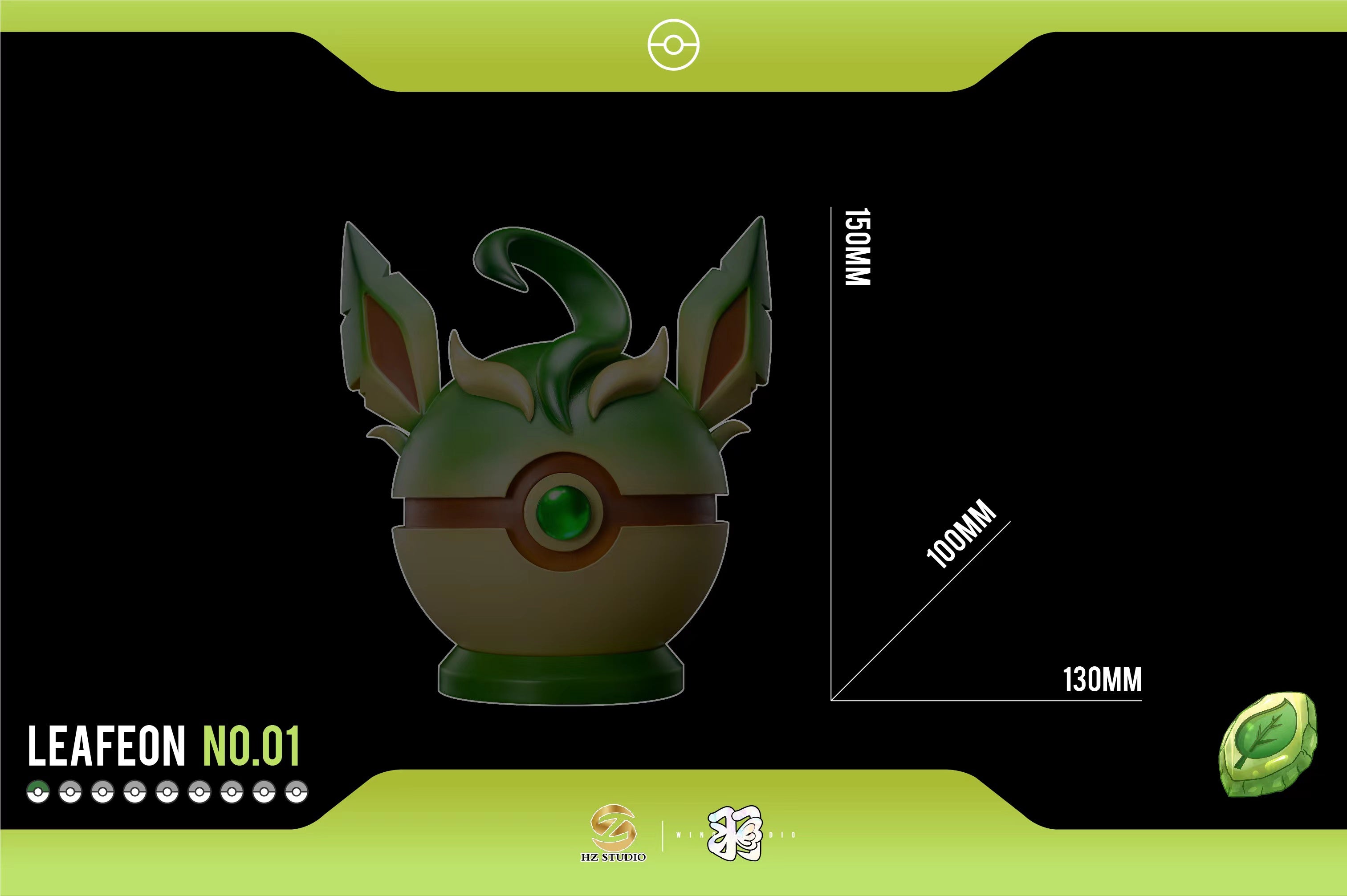 WING x HZ STUDIO – POKEMON: EEVEE POKE BALL SERIES 01. LEAFEON POKE BA ...